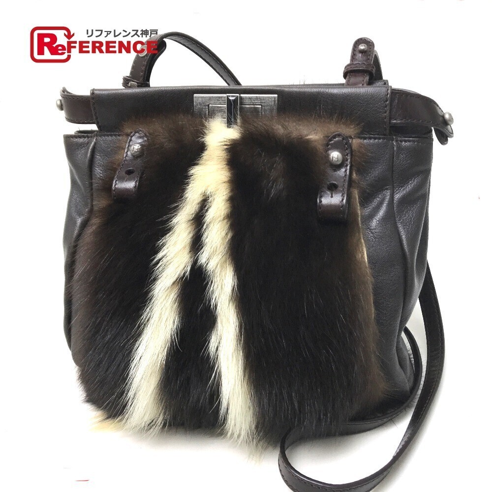 Fendi Peekaboo Bag Shoulder Fur Black - Picture 2 of 9